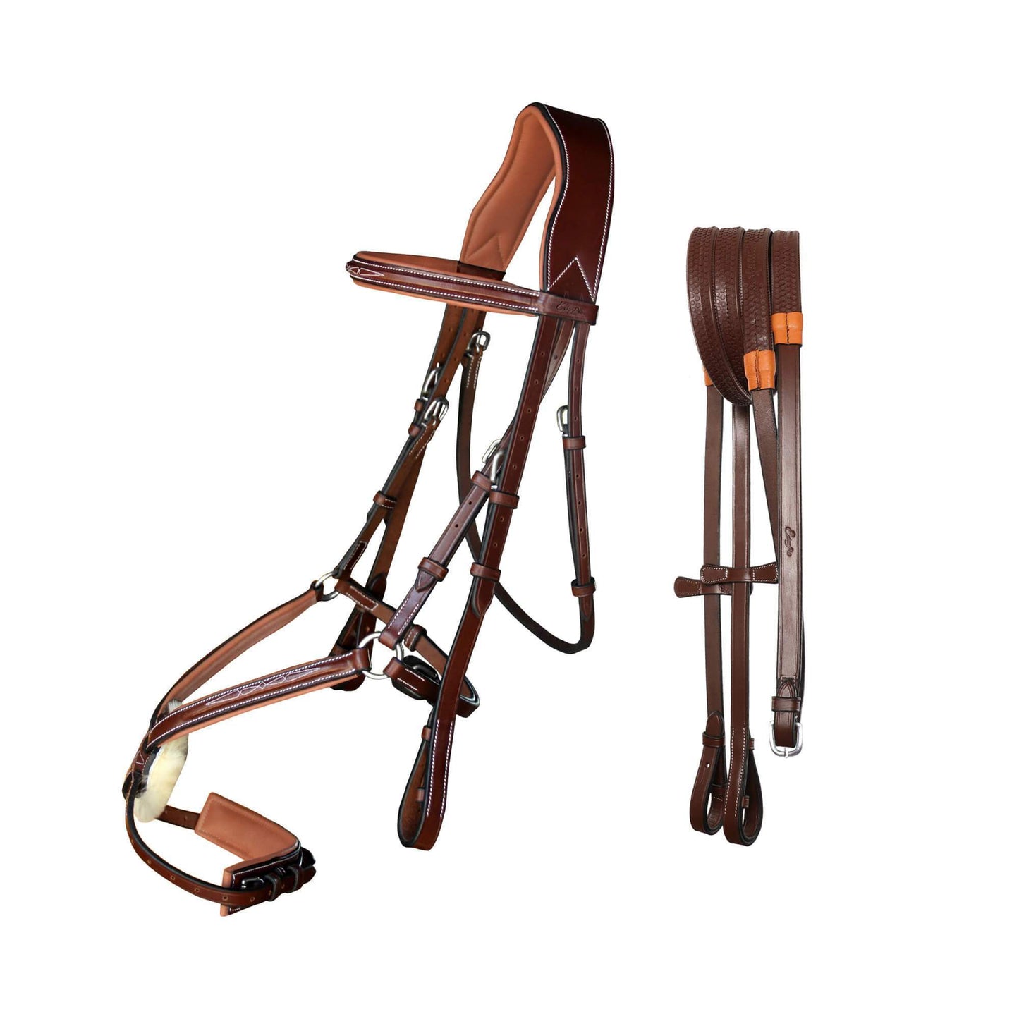 ExionPro Broad Crownpiece Designer Fully Adjustable Figure 8 Bridle & Reins