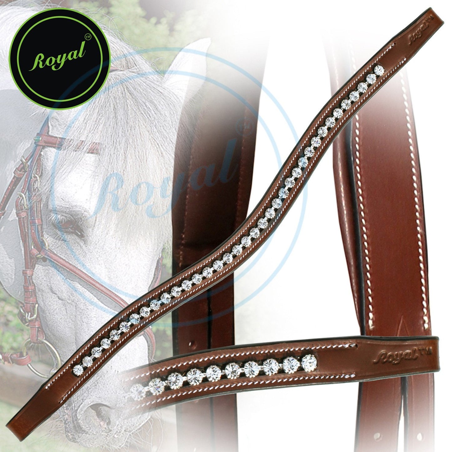 ExionPro Elegant & Attractive White Crystal Browband