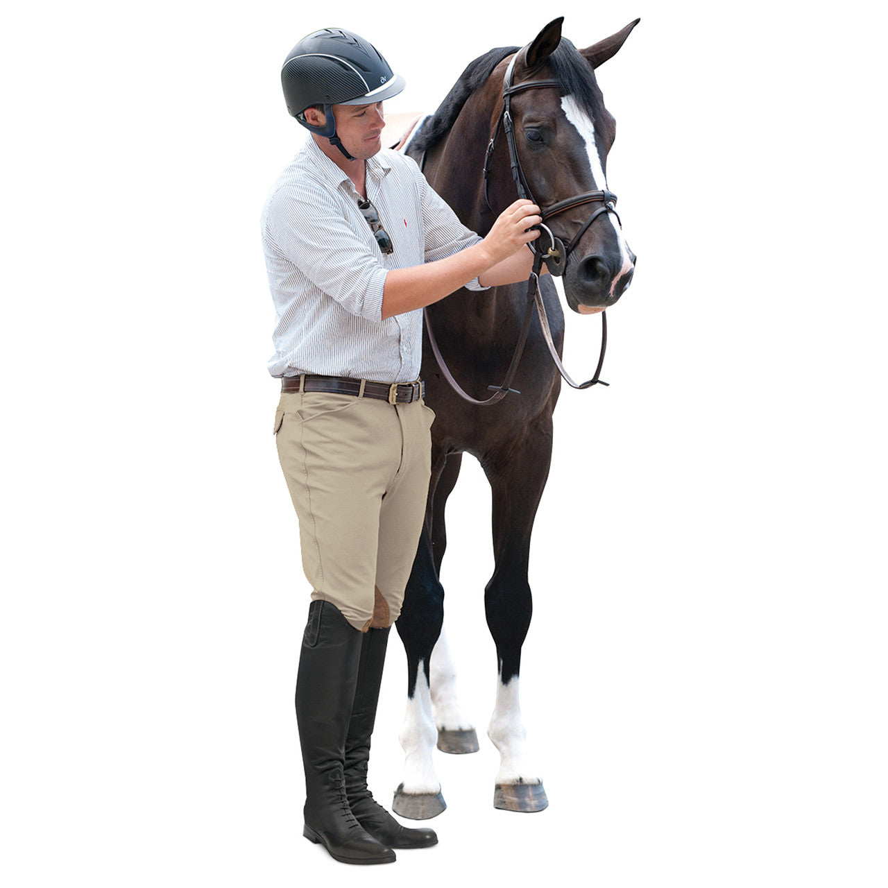 EuroWeave Front Zip 4-Pocket Knee Patch Breeches Men's Ovation