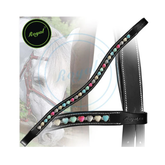 ExionPro Designer Tiny Multi Coloured Heart Crystal Browband