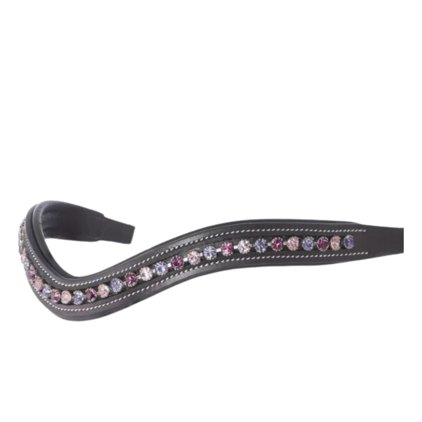 ExionPro Elegant Soft Padded Fuchsia, Light Rose, Tanzanite Colored Crystal Browband