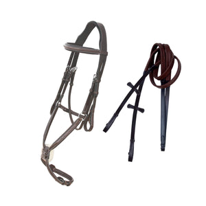 ExionPro Designer Fancy Stitched English Bridle With Rubber Rein