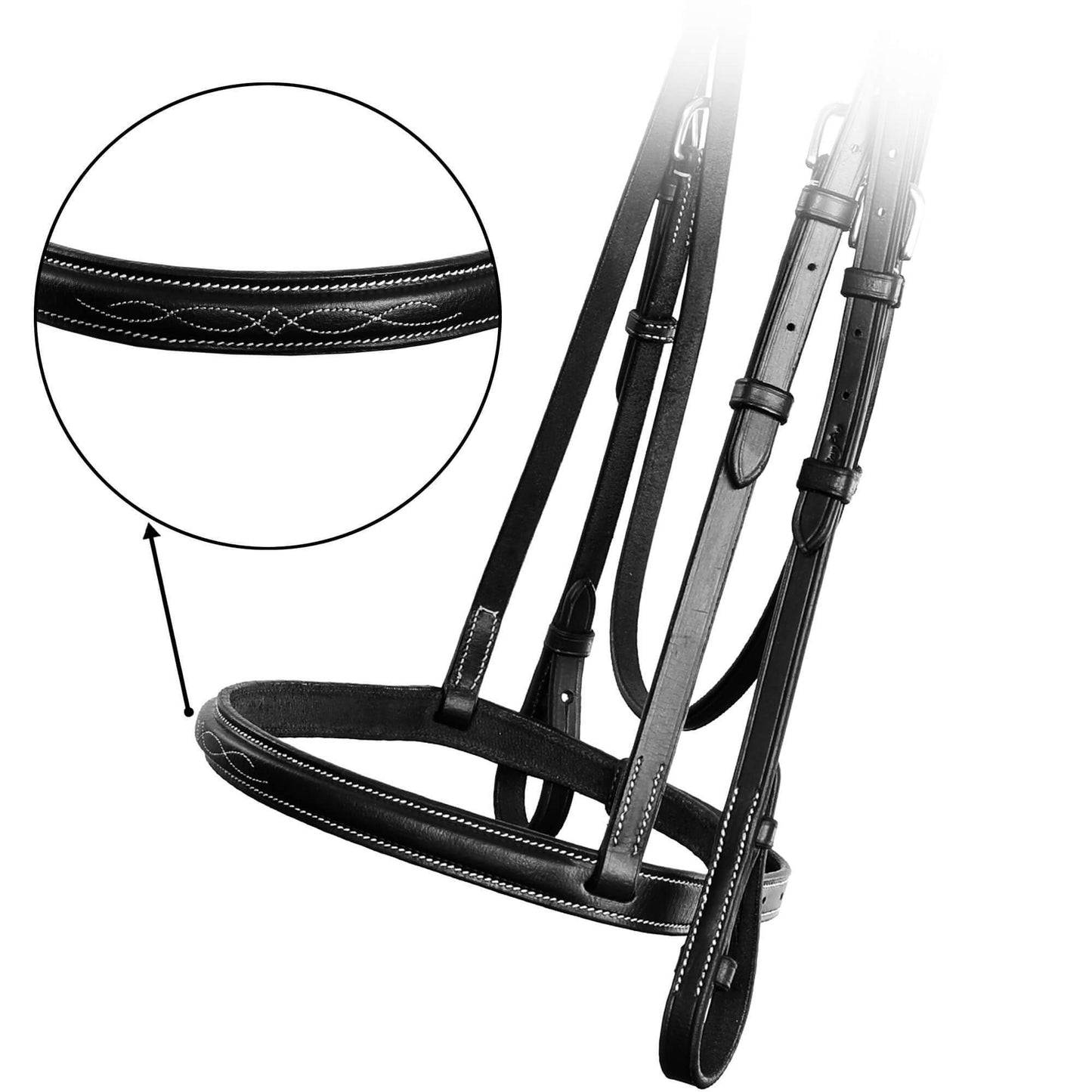 ExionPro Affordable Traditional Fancy Raised Bridle with Laced Reins