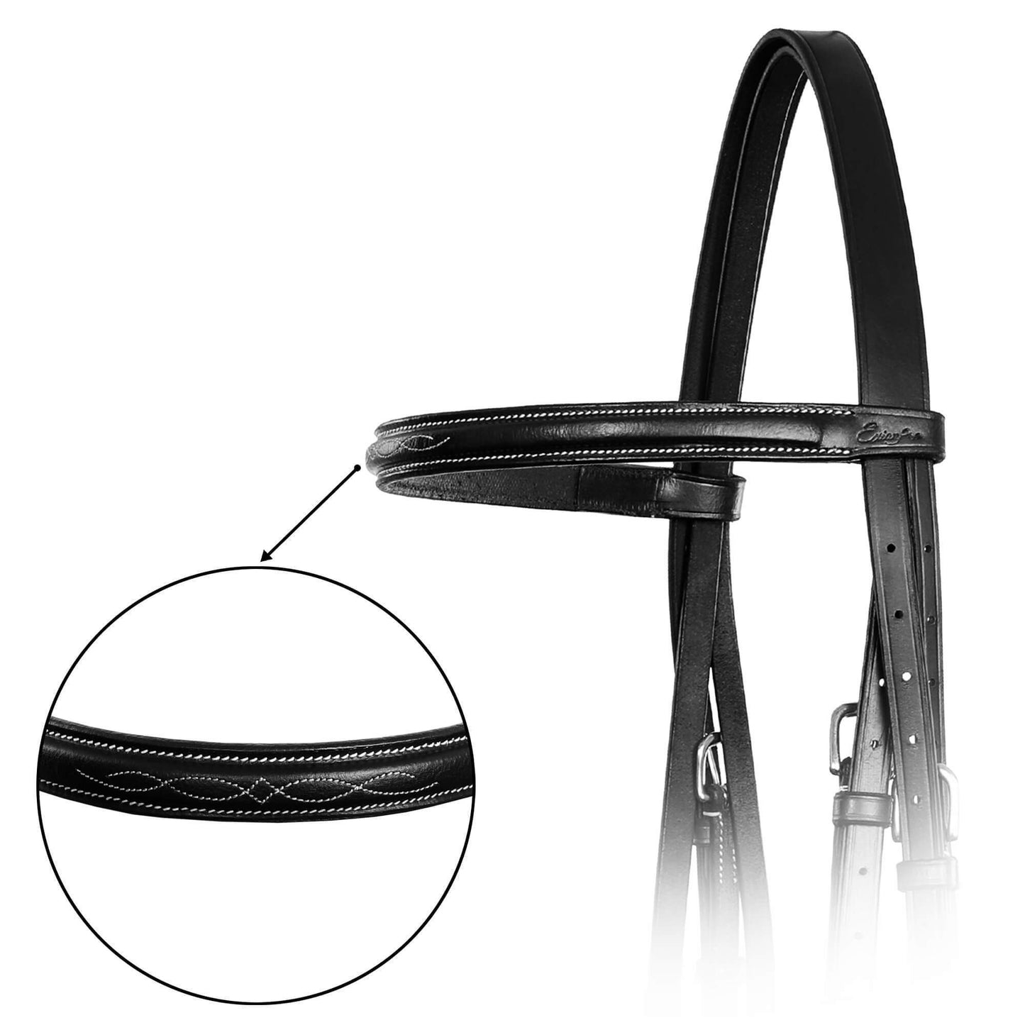 ExionPro Affordable Traditional Fancy Raised Bridle with Laced Reins