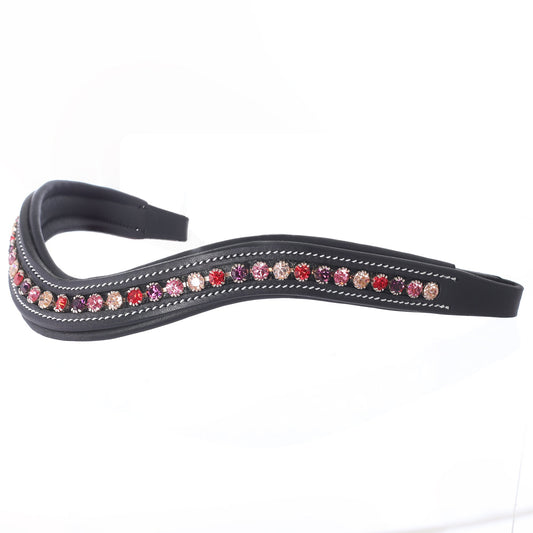 ExoinPro Elegant Soft Padded Light Peach, Rose, Fuchsia, Light Siam Colored Crystal Browband